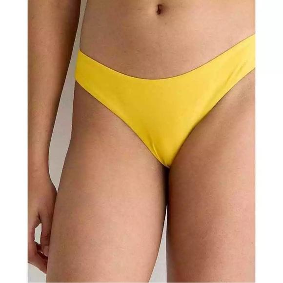 J. Crew NWT Curved-Waist Cheeky Bikini Bottom Warm Maize Size XXL - Picture 1 of 7